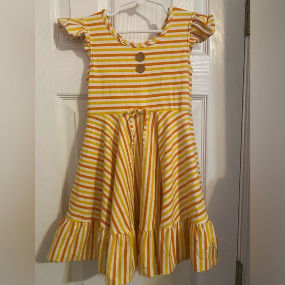 Eleanor Rose Striped Fall Demi Twirl Dress - Picture 1 of 8